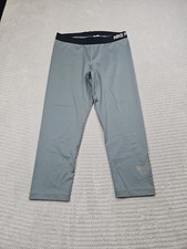 Nike Pro Leggings Womens XL Gray Pull On Cropped