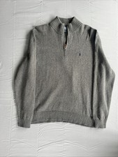 Polo Ralph Lauren Estate Rib 1/4 Zip Pullover Men  s XL Gray 100 Prima Cotton