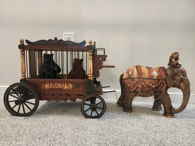 Barnum & Bailey Circus 1920-1940 Antique/VTG Wagon w/Elephant and Two Bears