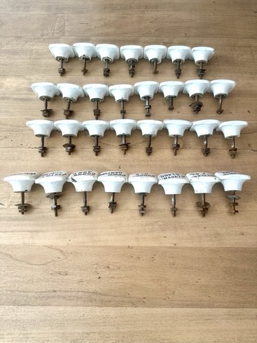 31 antike Porzellan Apotheker Schrank Schubladengriffe Knöpfe selten Top Zustand - Bild 5 von 5