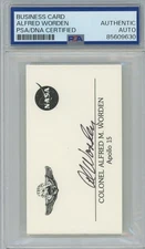 Alfred Al Worden Apollo 15 Business Card PSA/DNA Signed Auto Autographed