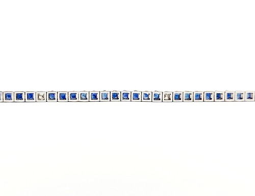 Bracciale Tennis Astralia Oro Zaffiro e Diamanti certificato Gem Tech 18kt - Foto 6 di 12