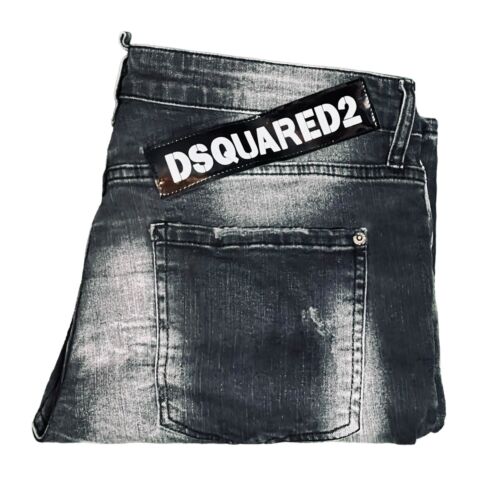 Dsquared2 Distressed Jean Shorts Slim Fit Size 56 Black Denim US Size 36 - Picture 6 of 18