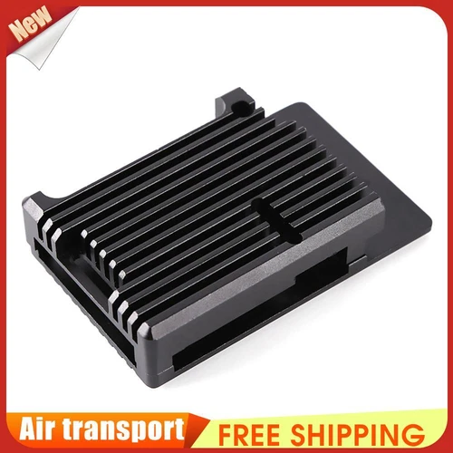 Aluminum Case Enclosure Housing + Tools for Raspberry Pi 4 Model B (Black)