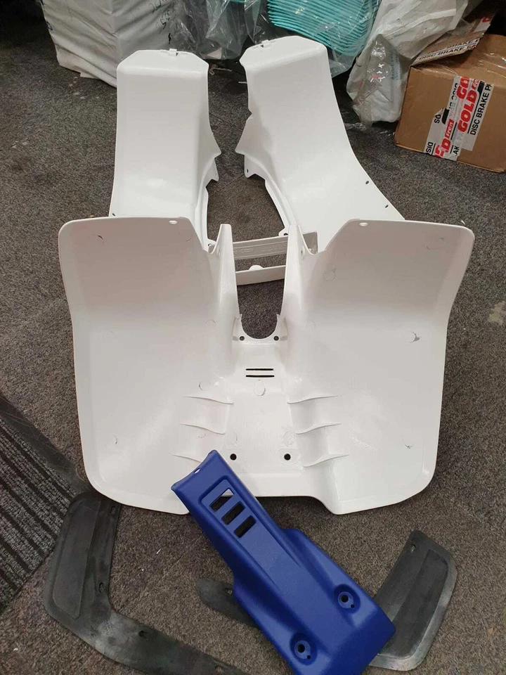 Plastics Set For Suzuki LT50 White Front, Rear Fender, Blue Nose Panels Mudflaps - Image 4 of 4