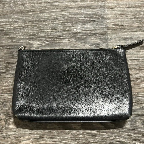 Kate Spade Wellesley Leather Wristlet Wallet Clutch Bag Black Gold Missing Strap - Picture 4 of 7