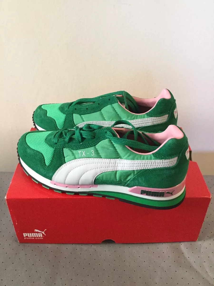 Ladies green puma trainers sales
