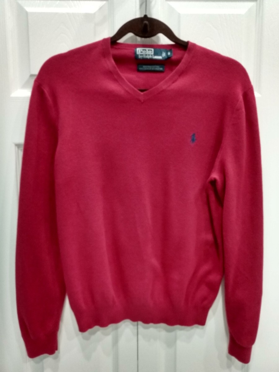 Polo Ralph Lauren Sweater Mens Small Red Pima Cotton
