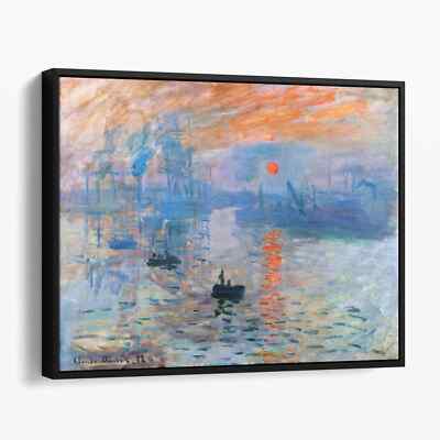 Sunrise - Impression (1872) by Claude Monet Coastal Canvas Print Wall Art