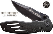 SMITH & WESSON Knife Extreme Ops SWA24S Serrated Clip Point Blade CARBON STEEL
