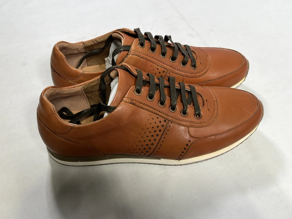 Мужские Bacco Bucci Studio Meyer коньяк кожаные кроссовки 9,5 новый - Изображение 2 из 4