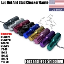 9Pc Thread Pitch Gauge Tool Set For Wheel Lug Nuts Studs Bolts Thread Checker