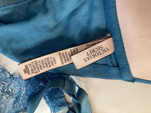 Victoria Secret lined blue t shirt Demi bra 38DDD - Picture 3 of 4