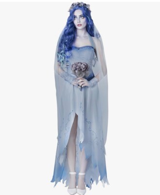 corpse bride blue dress Moonlit Glow High-Low Dress