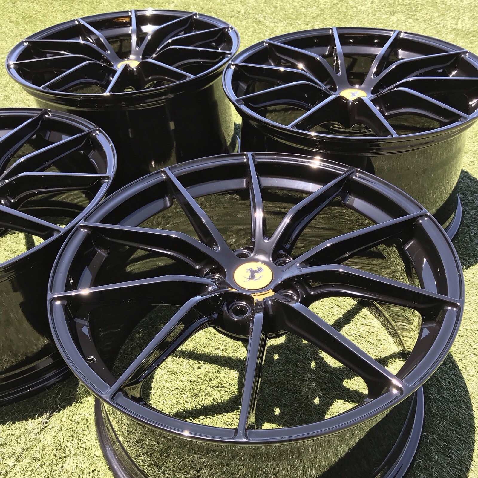 20 FERRARI 812 SUPERFAST RIMS OEM GENUINE SET BLACK 323606 323695 WHEELS F12 DTF