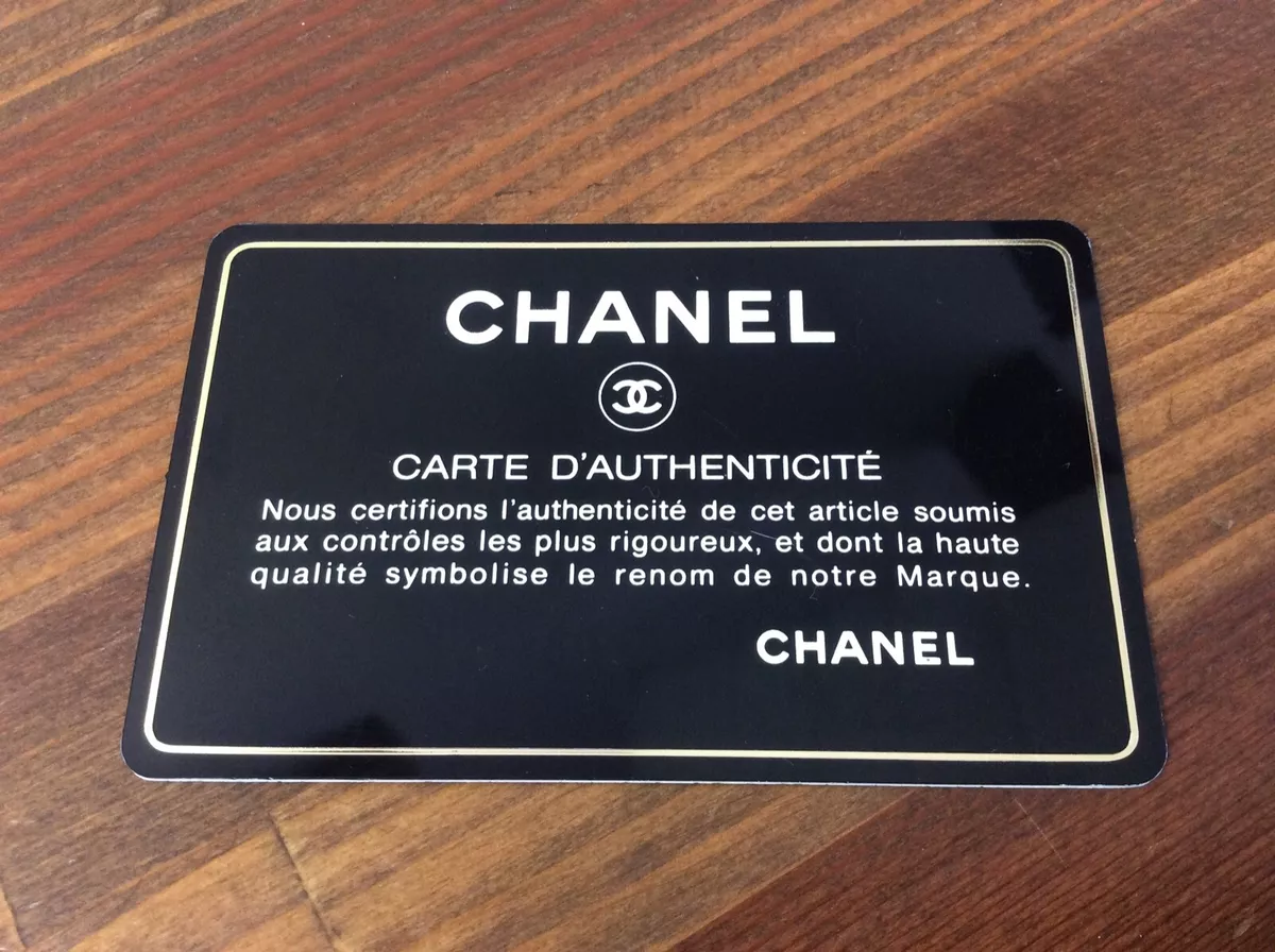 chanel authenticity card