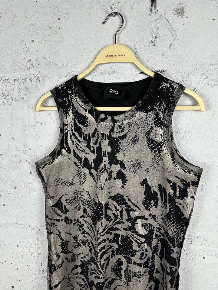 Camiseta sin mangas Dolce Gabbana Y2K estampada vanguardia talla S mujer Foto 3 de 4