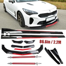 Front Bumper Lip Splitter Spoiler Side Skirt Body Kit Glossy For KIA Stinger For
