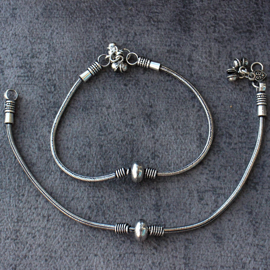 魅力复古风格 925 镀银脚链 11 英寸限量版礼品 GW — 第 4/4 张图片