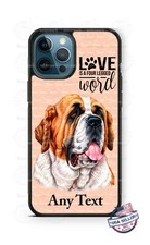 Saint Bernard Dog Face Love Word Personalized Phone Case Cover for iPhone etc