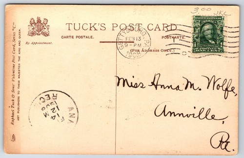 Valentine~Career Caricature~HandyOffice Girl~Typewriter~Limerick~TUCK~1908 - Picture 2 of 2
