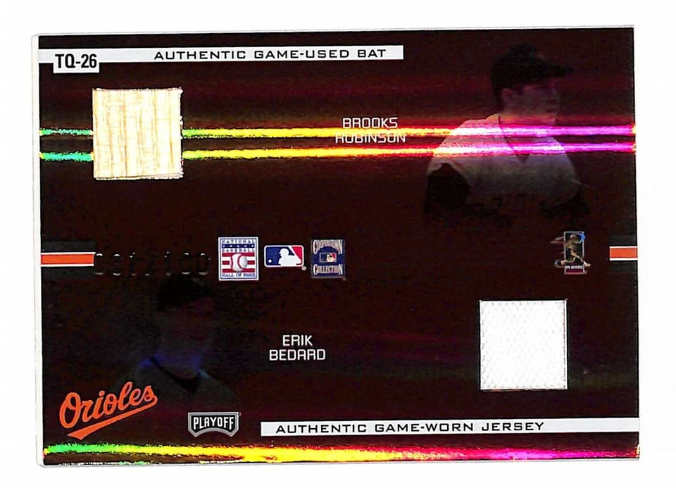 Brooks Robinson Matos López 2005 Playoff Absolute Team Quad Relic/100 77766 Foto 2 de 2