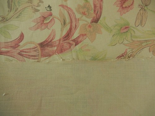 G.S. Tessuti "Tessuto stampato flora e fauna. Rosa verde marrone. 54,5 x 33". F-228 - Foto 12 di 12