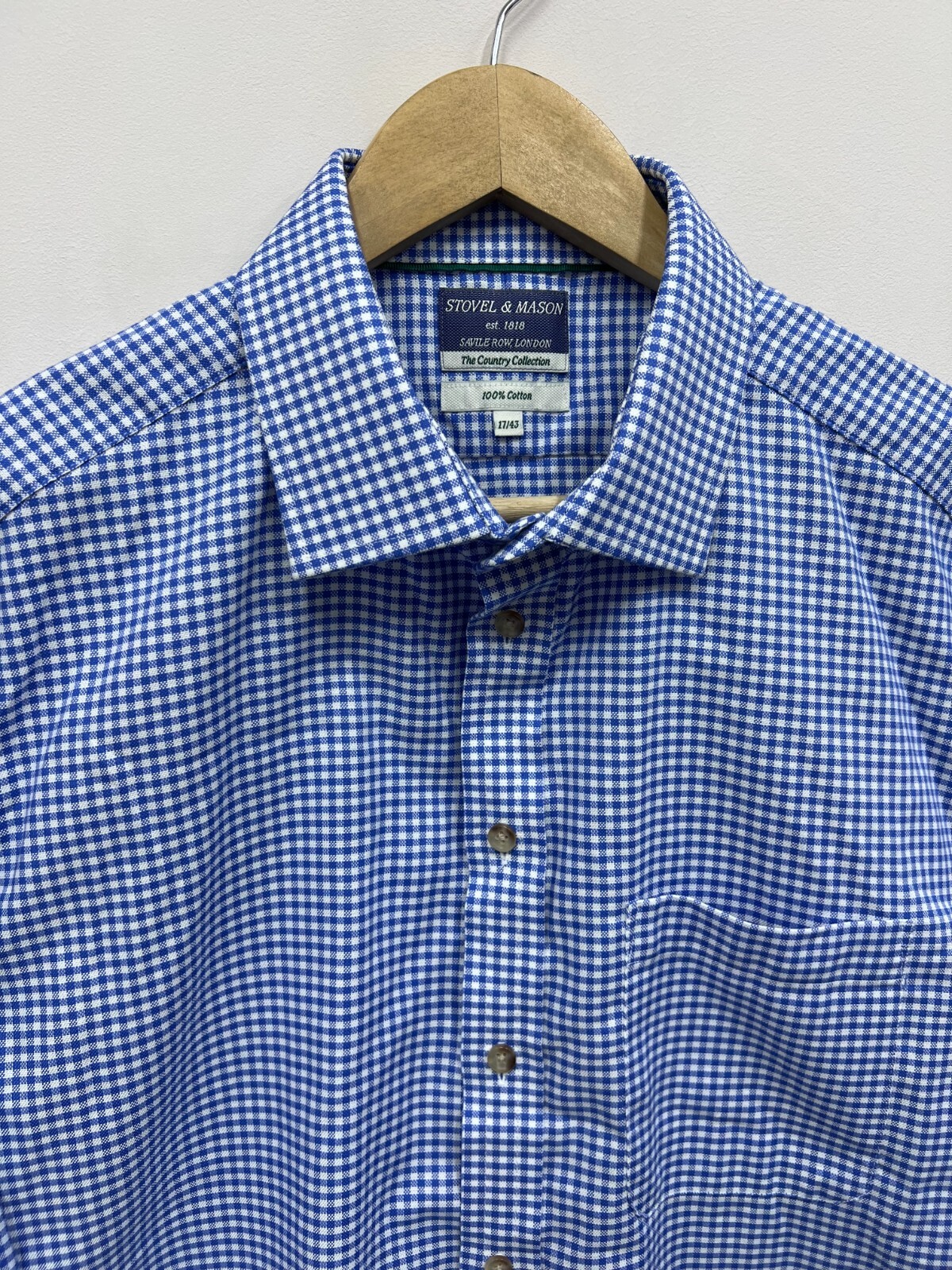 Camicia uomo Stovel & Mason Savile fila 100% cotone a quadri 17 43
