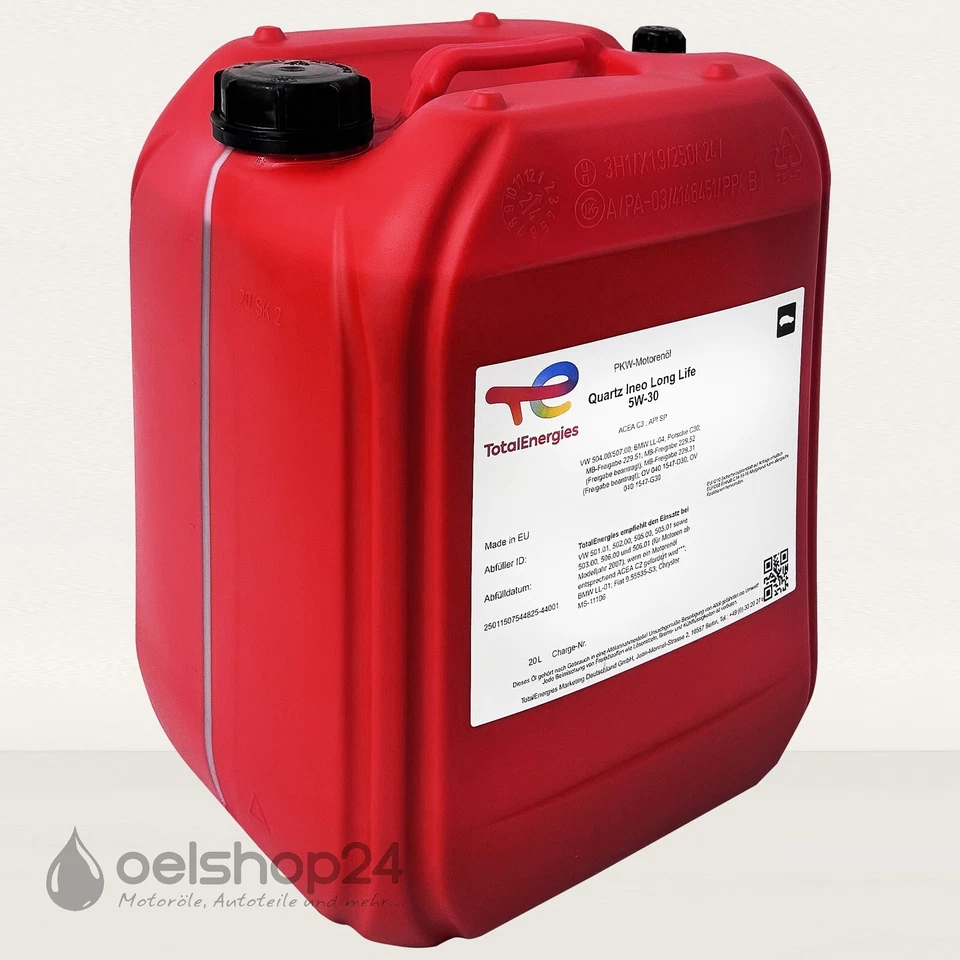 TOTAL QUARTZ INEO LL 5W-30 20 Liter Kanister VW 504/507.00 BMW LL-04 MB 229.51 - Bild 2 von 2