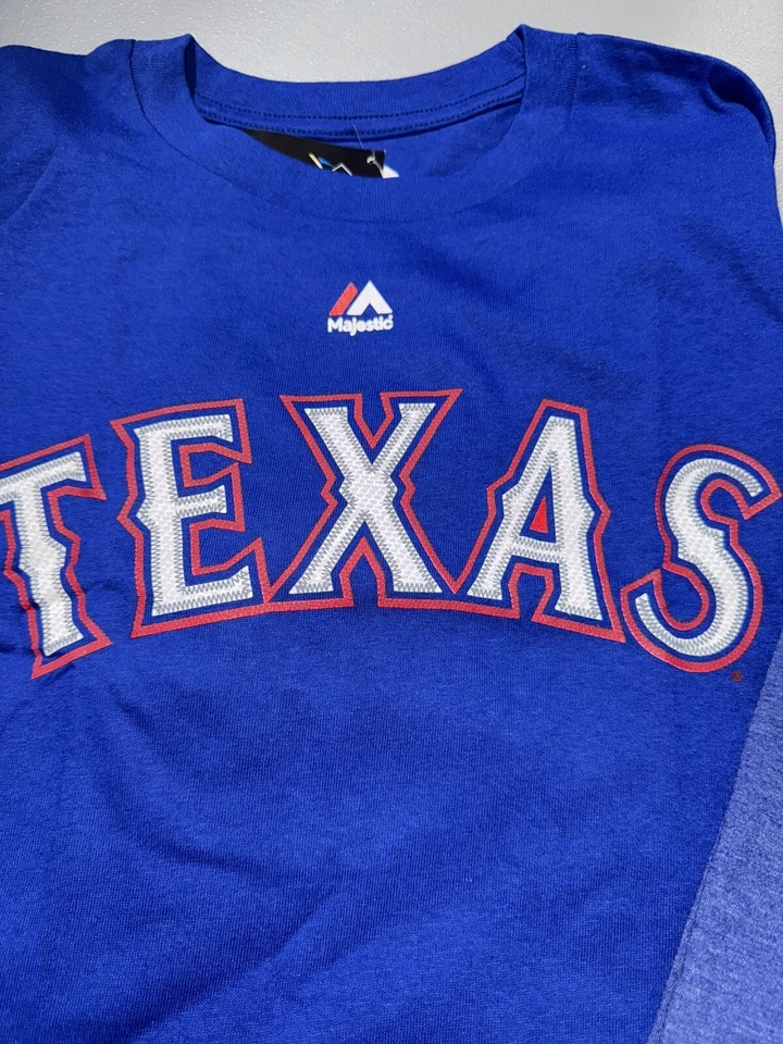 Paquete combinado de 2 camisetas de béisbol MLB de manga corta de los Texas Rangers para hombre talla 2XL Foto 2 de 4