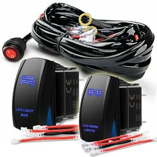 Wiring Harness Kit ON-OFF Switch Offroad Relay Fuse LED Work Light Bar 2-Lead