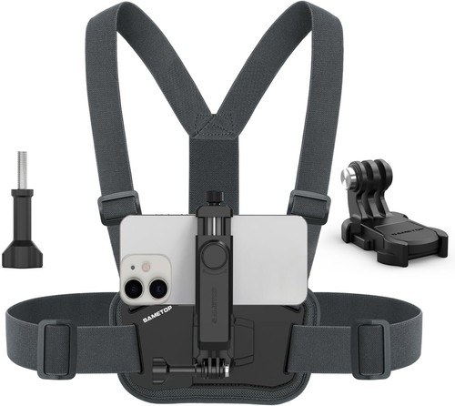 Chest Mount Phone Holder for iPhone, Samsung, GoPro - POV/VLOG Strap - 第 1/6 張圖片