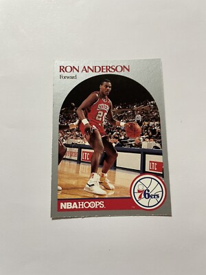 1990 NBA Hoops Basketball Card #224 Ron Anderson Philadelphia