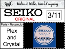 NOS [ 1X ] Seiko Plex And Mineral Glass Crystal Genuine Original Plexi 3/11