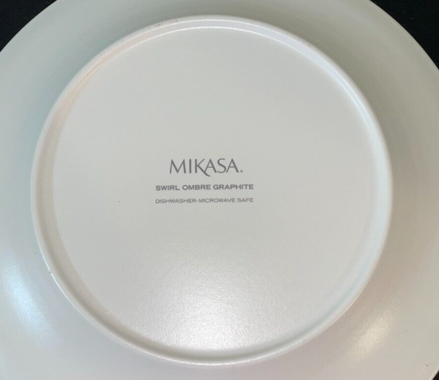 (4) Mikasa SWIRL OMBRE GRAPHITE 11 3/8