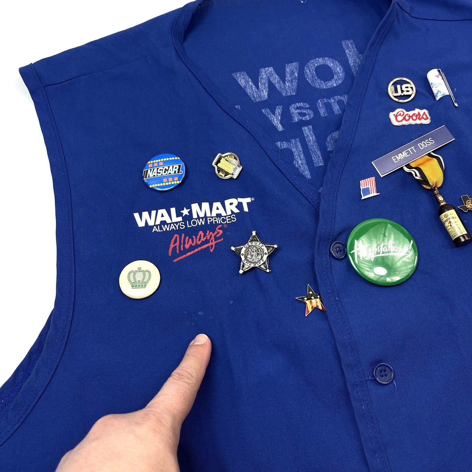 WalMart Always Low Prices 90's How May I Help You Blue Store Vest