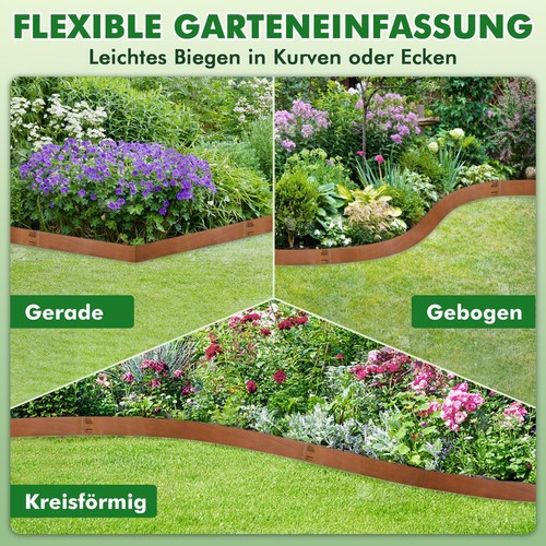 Rasenkante Rasenkantenband Corten Edel-Rost Metall Beeteinfassung Beetumrandung - Bild 10 von 14