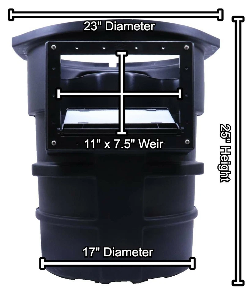 Skimmer de estanque Pondmaster 02475 Pro 5000, puede contener hasta 2 bombas, vertedero tamaño 11" con Foto 2 de 4