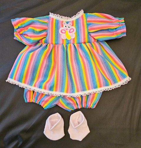 Cabbage Patch Kids Doll Rainbow Stripe Dress Panties Socks Handmade - Picture 9 of 12