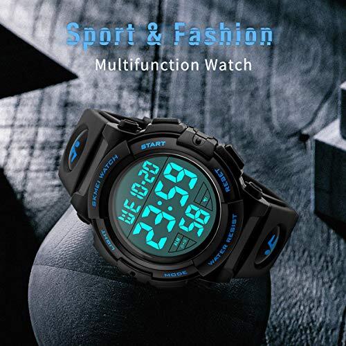 Mens Digital Watch Sports Military Watches Waterproof Outdoor 01-blue - Picture 6 of 7