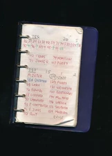 blue 6 ring note book w/ baseball card lists lost 2018 Cleveland National 