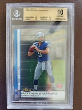 2009 FINEST #100 MATTHEW STAFFORD BGS 10 PRISTINE POP 11 AND NONE GRADED HIGHER