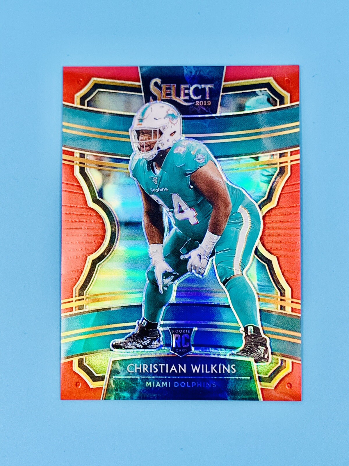 Christian Wilkins 2019 Panini Select Red Prizm /99 Rookie Concourse #4 Dolphins