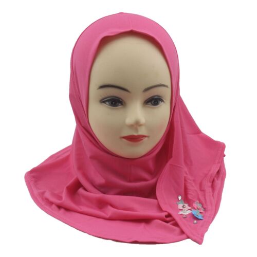 Pañuelo para la cabeza 3-7 años niños niñas hiyab envoltura musulmana islámica cubierta completa turbante bufanda árabe - Imagen 2 de 42