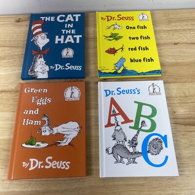 Lot Of 4 Dr. Seuss's Green Eggs And Ham ABC Beginner Books The Cat In The Hat