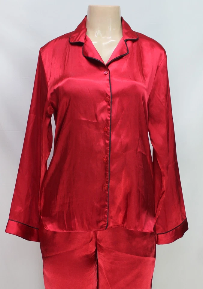Conjunto de pijama para mujer Gilligan & O'Malley rojo satinado talla S Foto 4 de 4