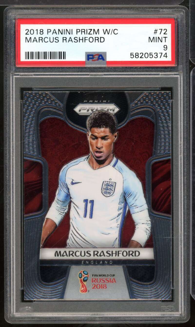 🔥 2018 PANINI PRIZM WORLD CUP MARCUS RASHFORD # 72 PSA MINT 9 🔥
