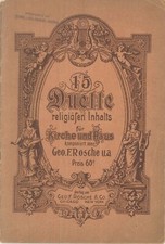 Vintage 15 Religious Duets Songbook SA Voice Piano 1899 Rosche Der Tr ster