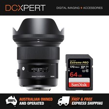 SIGMA 24MM F/1.4 DG HSM ART LENS FOR NIKON (4401955) + BONUS SANDISK SD CARD