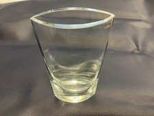 Vintage 70s - 80s KROSNO Poland clear glass vase 16cm Tall heavy. original label